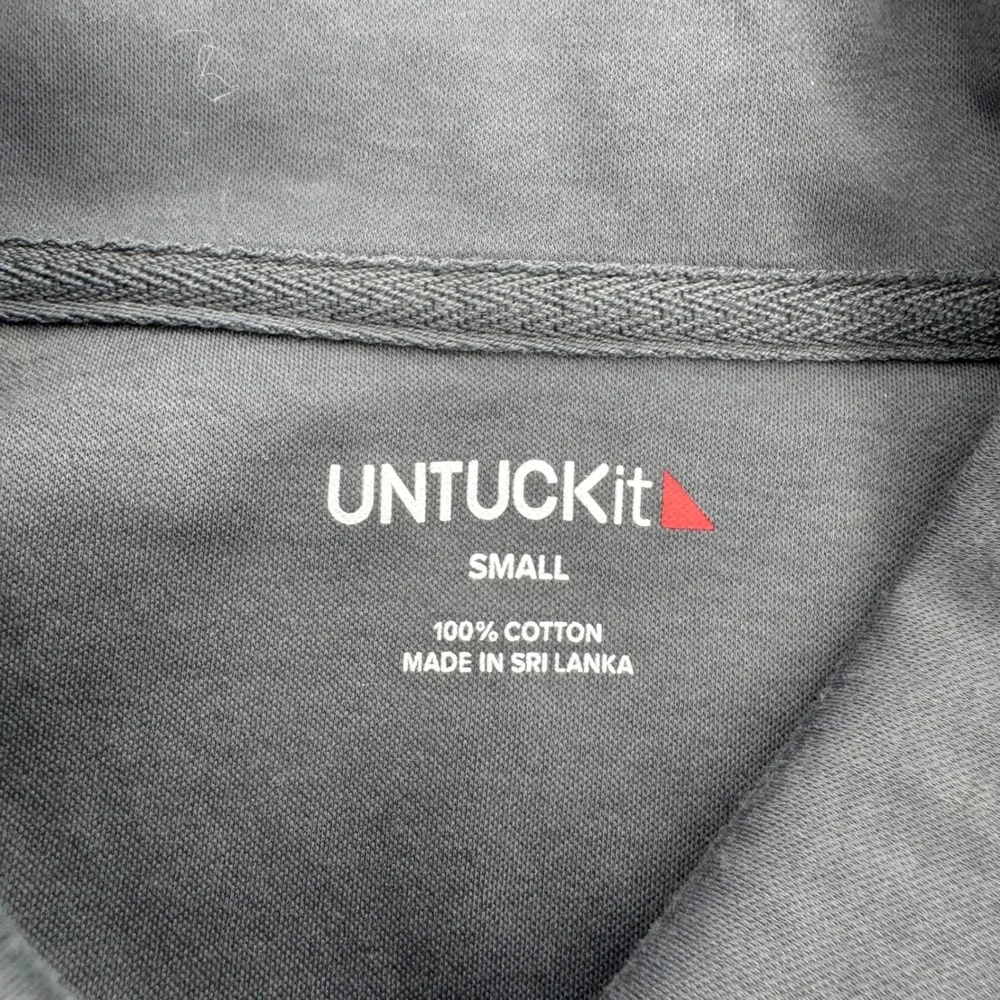 UNTUCKit Men's Small‎ Gray Long Sleeve Polo Shirt Cotton Casual Top